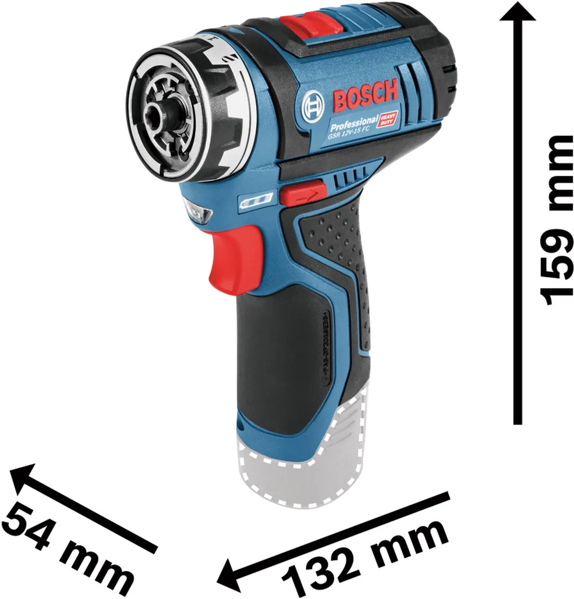 Bosch Professional GSR 12V-15 FC Accu Schroefboormachine - 2x 2,0Ah Accu