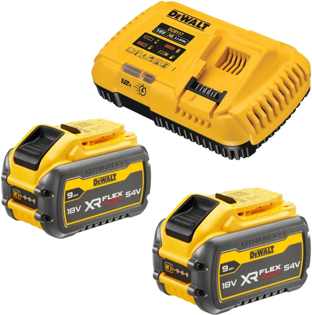 DeWalt DCB 117 X2 accu-starterset 18 V-lader 12 A + 2x DCB 547 accu 9,0 Ah