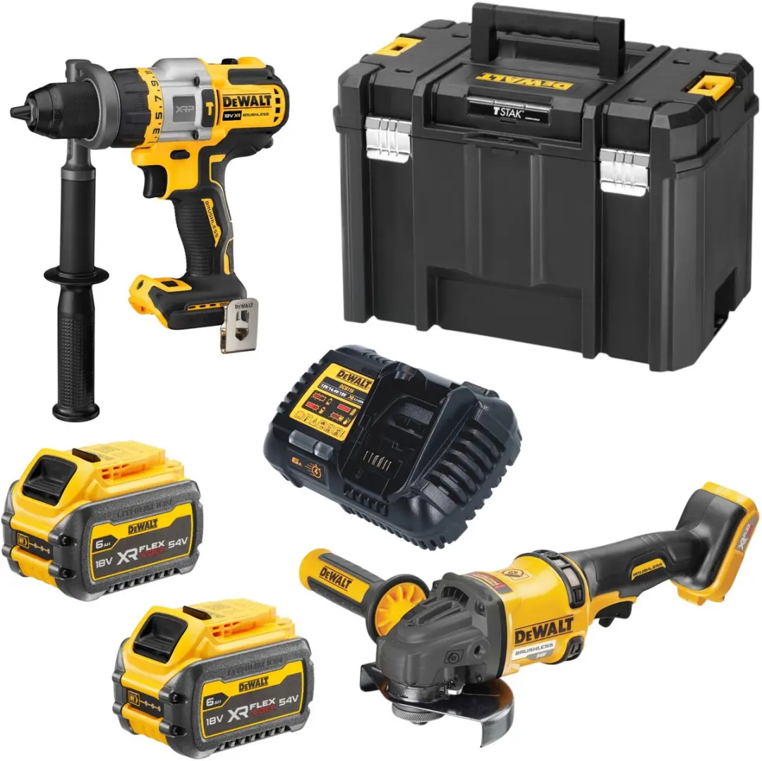 DeWalt DCK 2016 T2T accu combipack set 18 V / 54 V FlexVOLT DCD 999 klopboormach