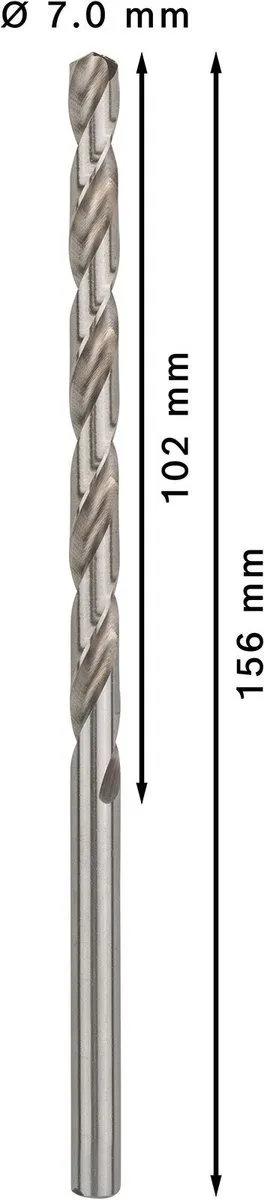 Bosch Professional HSS-G 7.0x102 Metaalboren - 5 Stuks