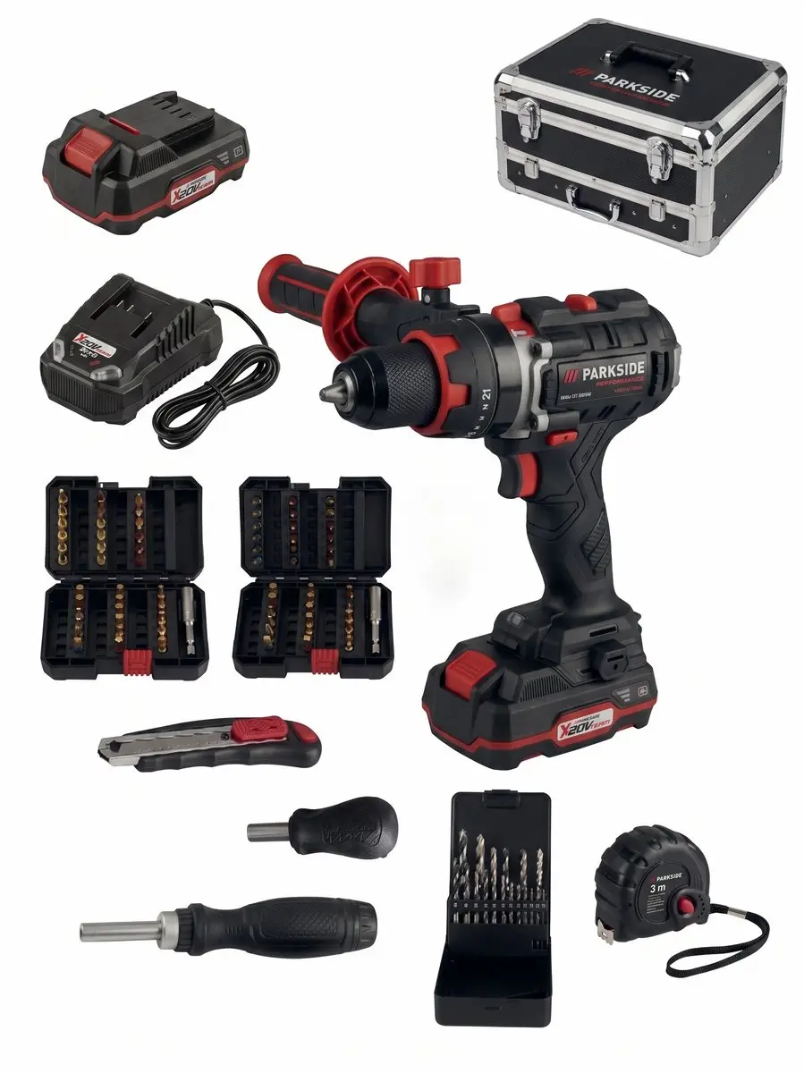 PARKSIDE PERFORMANCE® Accu-klopboormachine 20V inclusief 2 accu's en snellader