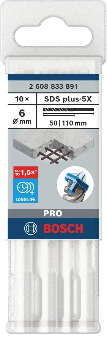Bosch Professional SDS plus-5X Hamerboor 6x50x110 - Hout