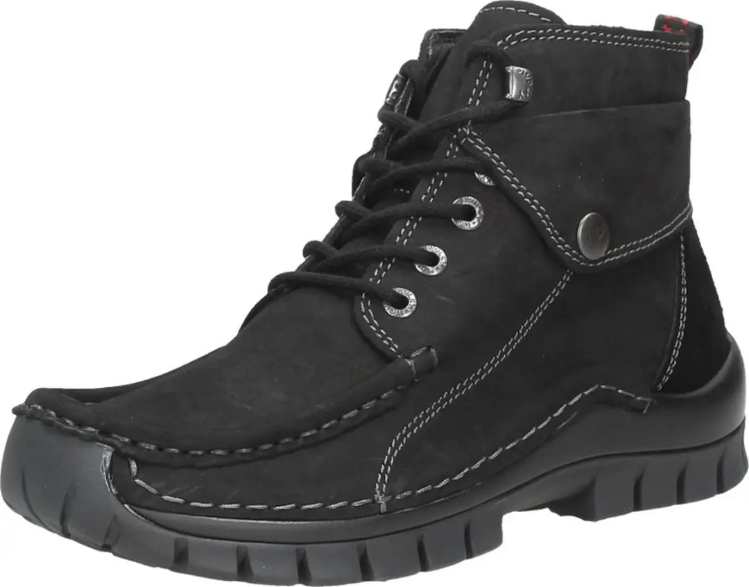 Wolky Dames Hoge Veterschoenen 04725 Jump - Zwart