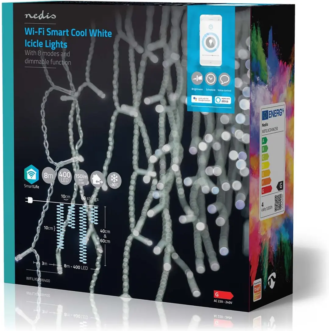Nedis SmartLife Kerstverlichting Ijskegel 400 LED