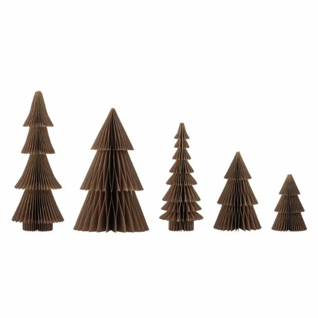Bloomingville Papieren Kerstboompjes Bruin/Goud