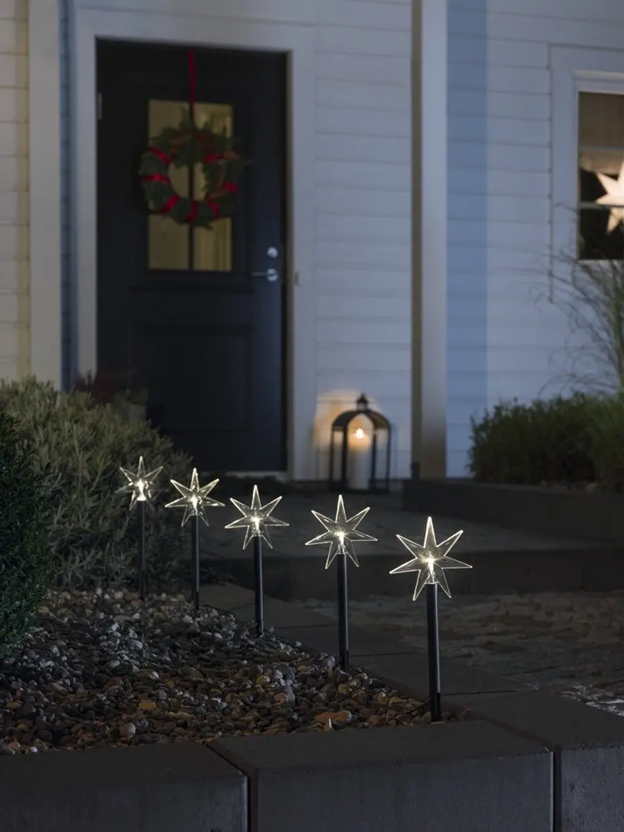 Konstsmide Kerstster Tuinprikkers 5 LED IP44 - Warm Wit/Zwart