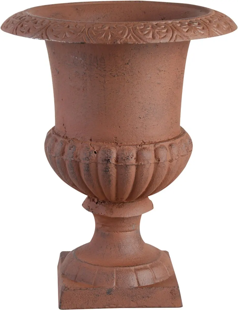 Franse hoge vaas 15 cm Antiek roestbruin