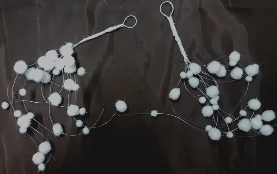 Kaemingk kerstdecoratie mini sneeuwbal hanger wit 2 stuks