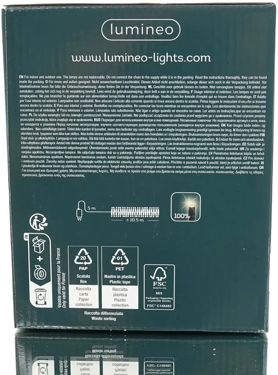 Lumineo LED Cluster Kerstverlichting 1128 Warm Wit - 10m Zwart