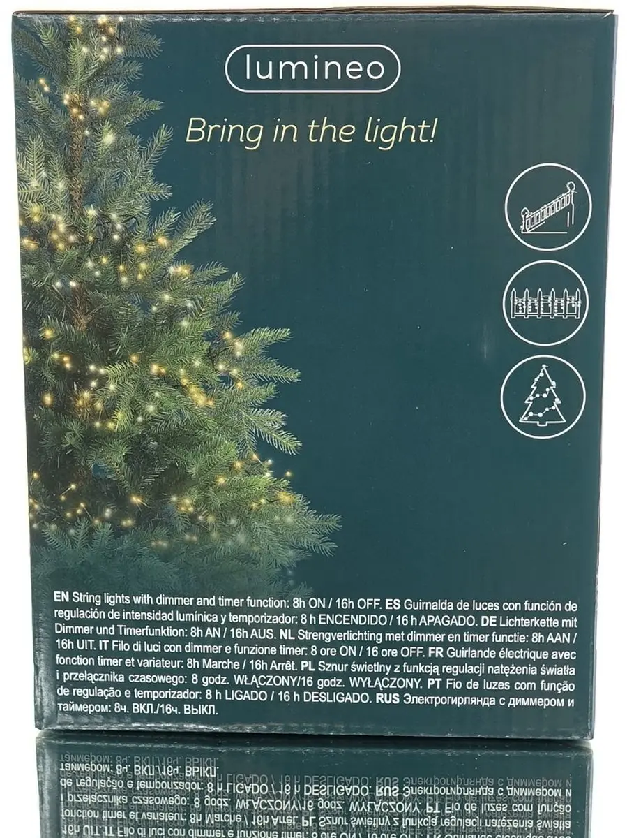 Lumineo LED Cluster Kerstverlichting 1128 Warm Wit - 10m Zwart