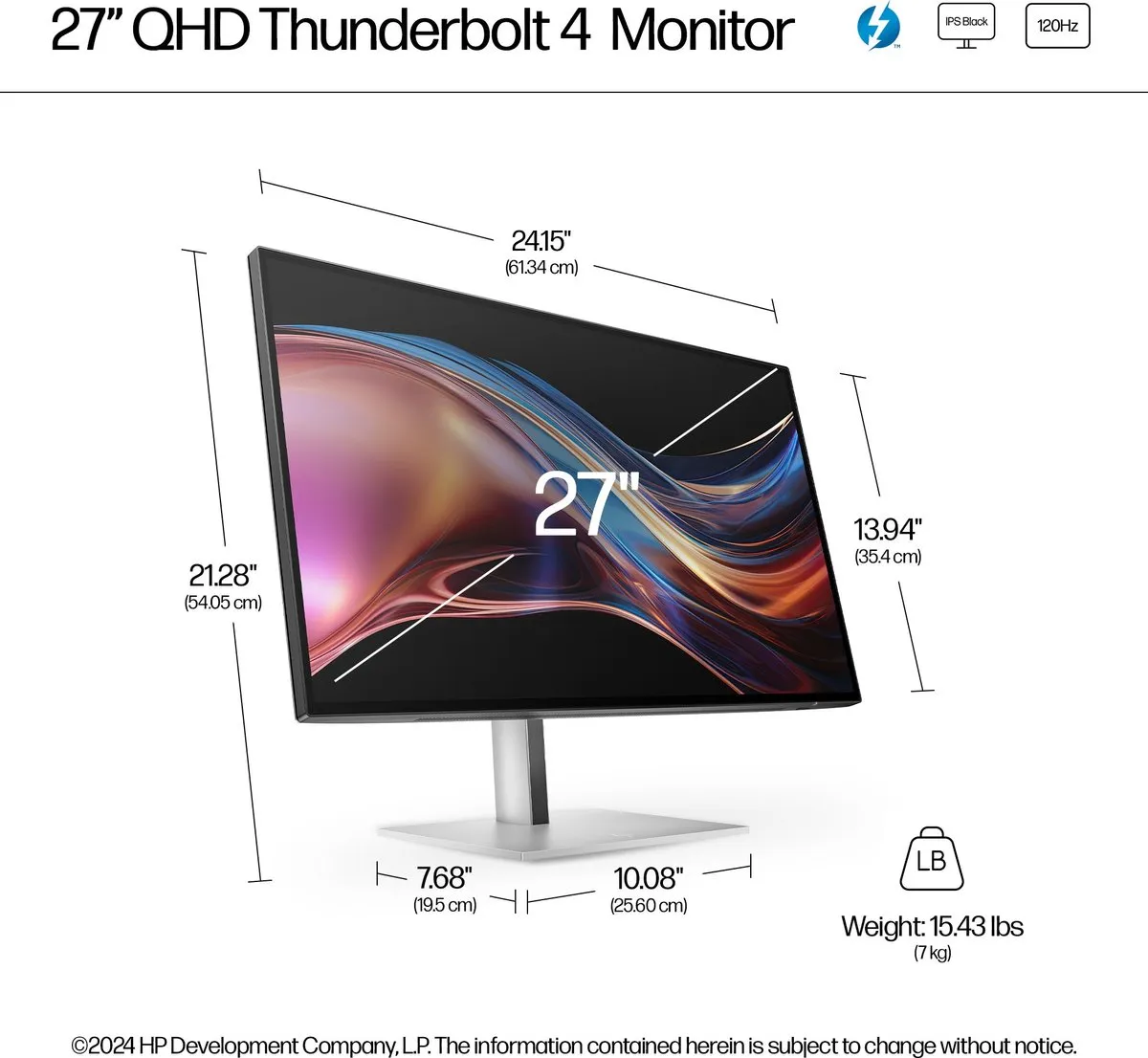 HP Series 7 Pro 27 inch QHD Monitor 727pu