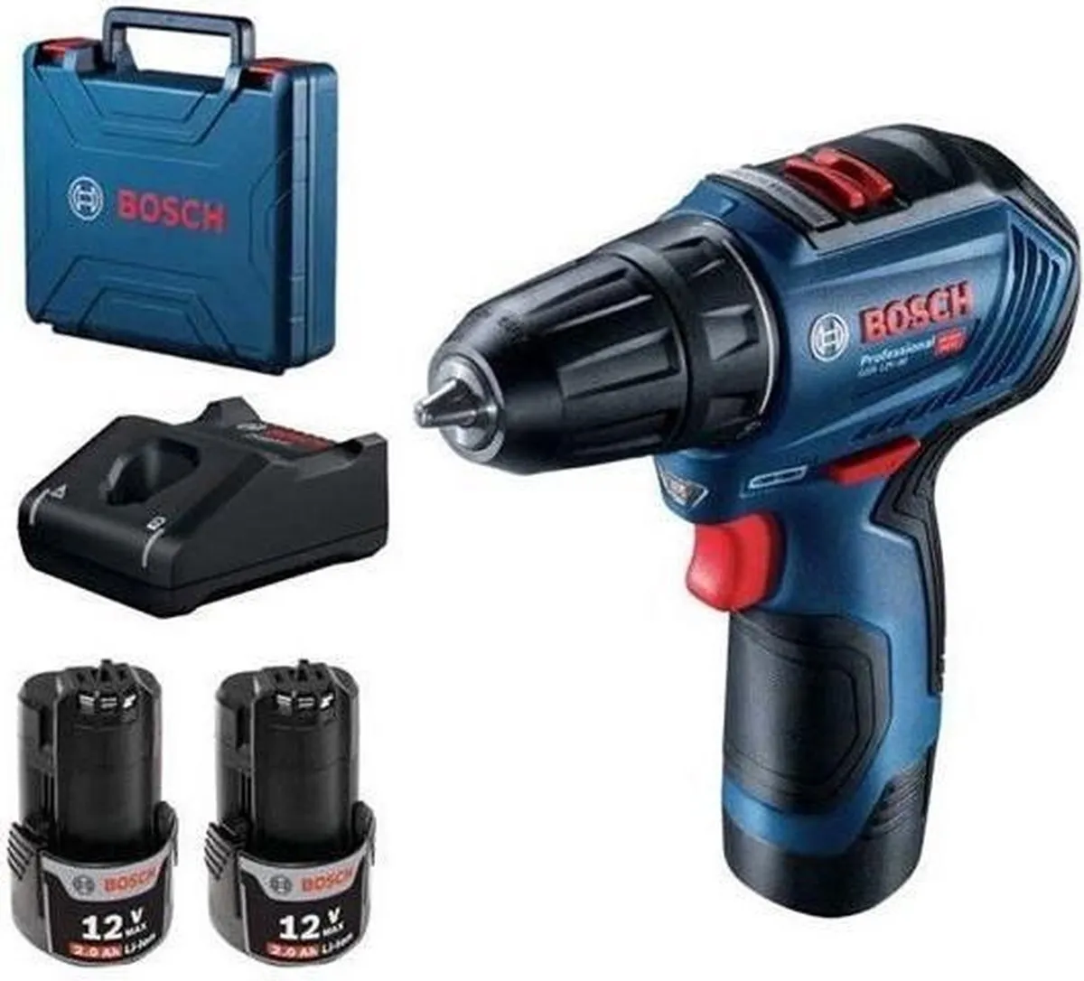 Bosch Professional 12V Accu-boorschroevendraaier GBA 12V 2.0Ah - 2x accu 2000mAh