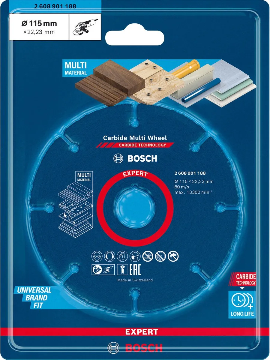 Bosch Professional EXPERT Carbide Multi Wheel 2608901188 Doorslijpschijf 115mm