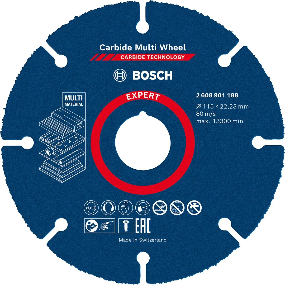 Bosch Professional EXPERT Carbide Multi Wheel 2608901188 Doorslijpschijf 115mm