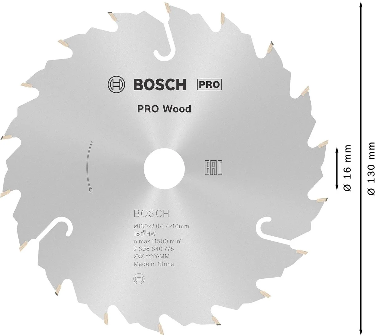 Bosch Professional Cirkelzaagblad CIRKZB SPEED 130X16X2,2 18T - Hout