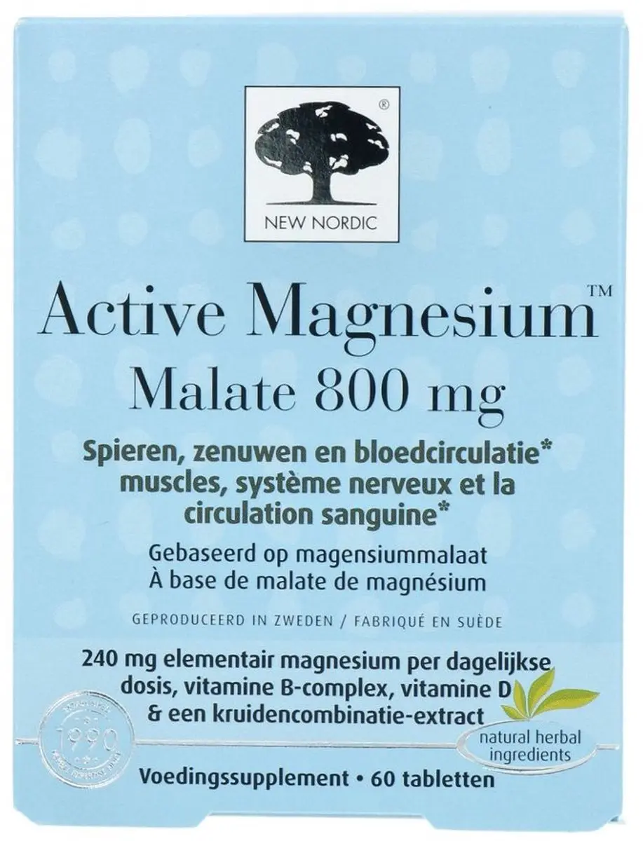 New Nordic Active Magnesium Malate Tabletten 60 Stuks