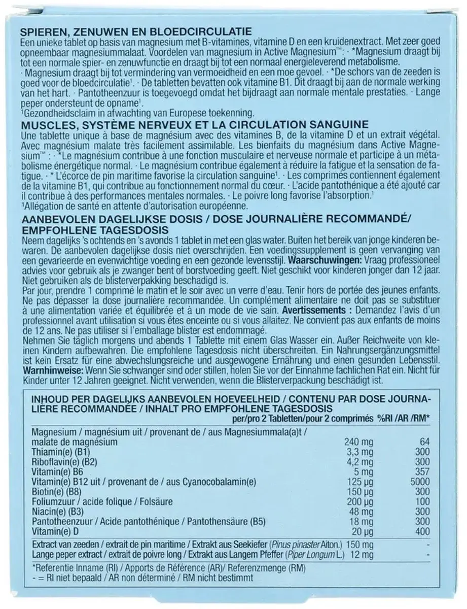 New Nordic Active Magnesium Malate Tabletten 60 Stuks