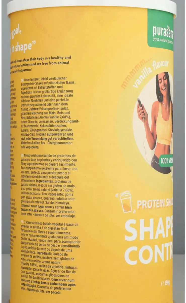 Purasana Shape & Control Proteïne Shake Vanilla Vegan 350g