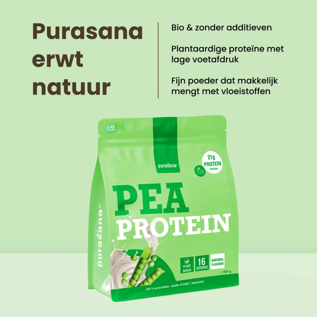 Purasana Pea Protein Powder 400g - afbeelding 5 van 6
