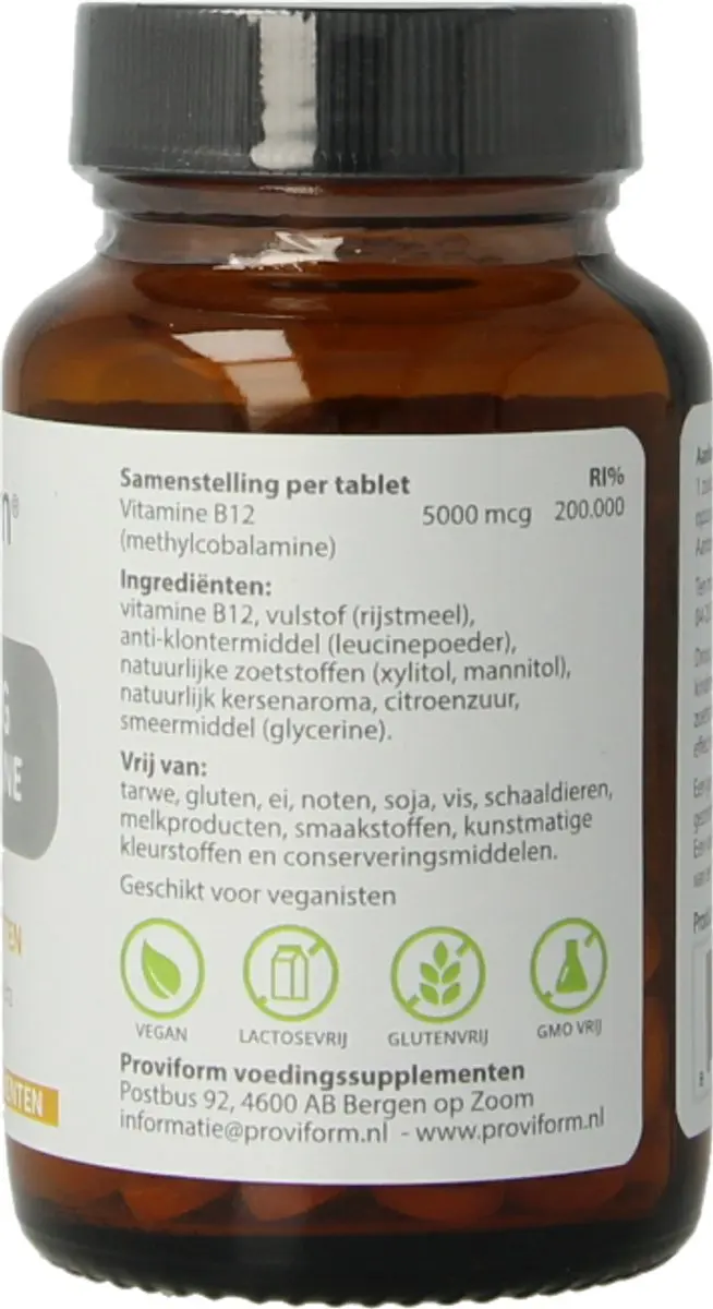 Proviform Vitamine B12 5000 mcg Methylcobalamine - 60 Zuigtabletten