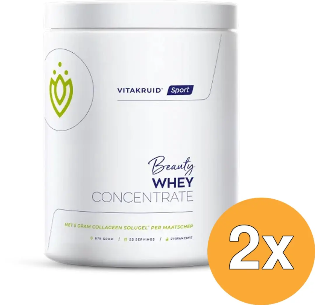 2x Vitakruid Beauty Whey Protein met 5 gr Collageen Solugel® (675 gr)