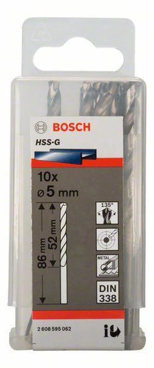 Bosch Professional ST. LINE 5.0mm HSS-G Boor - 10 Stuks