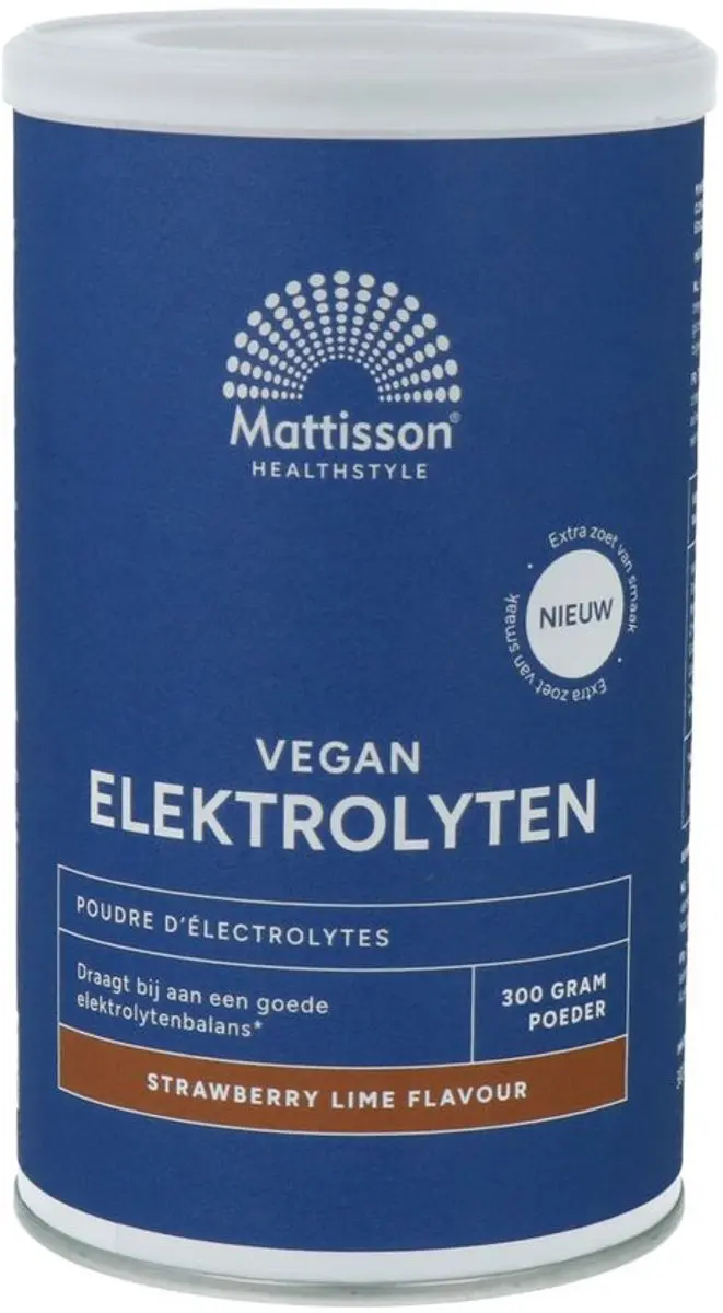 Mattisson Elektrolyten Poeder Aardbei 300ml - 300 Stuks - afbeelding 6 van 6