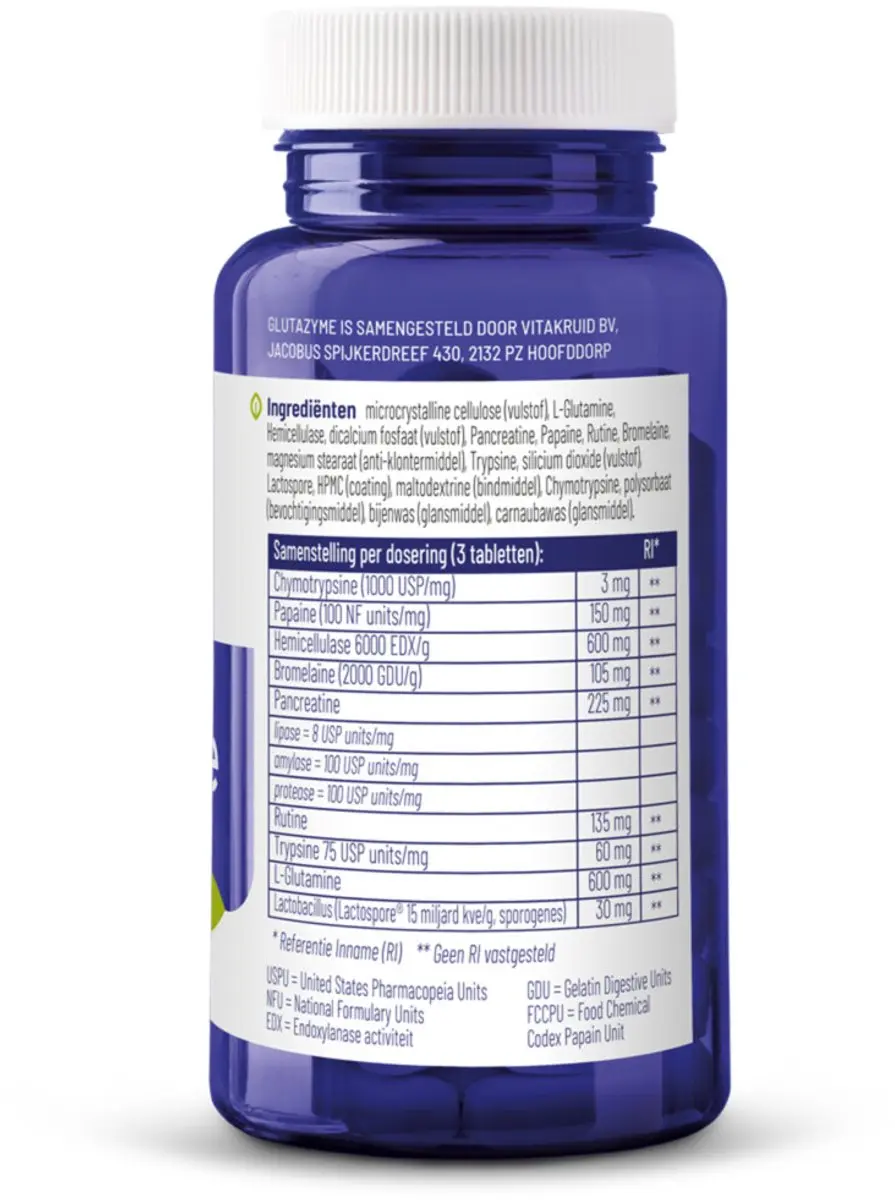 Vitakruid Glutazyme 180 tabletten - 2x90 Stuks - afbeelding 3 van 5