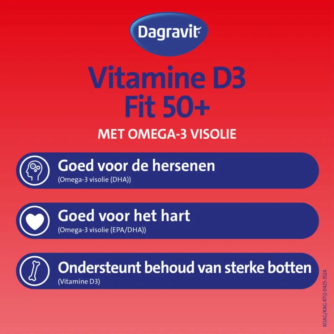 Dagravit Vitaal 50+ Vitamine D & Omega-3 Visolie - 2x90 Capsules