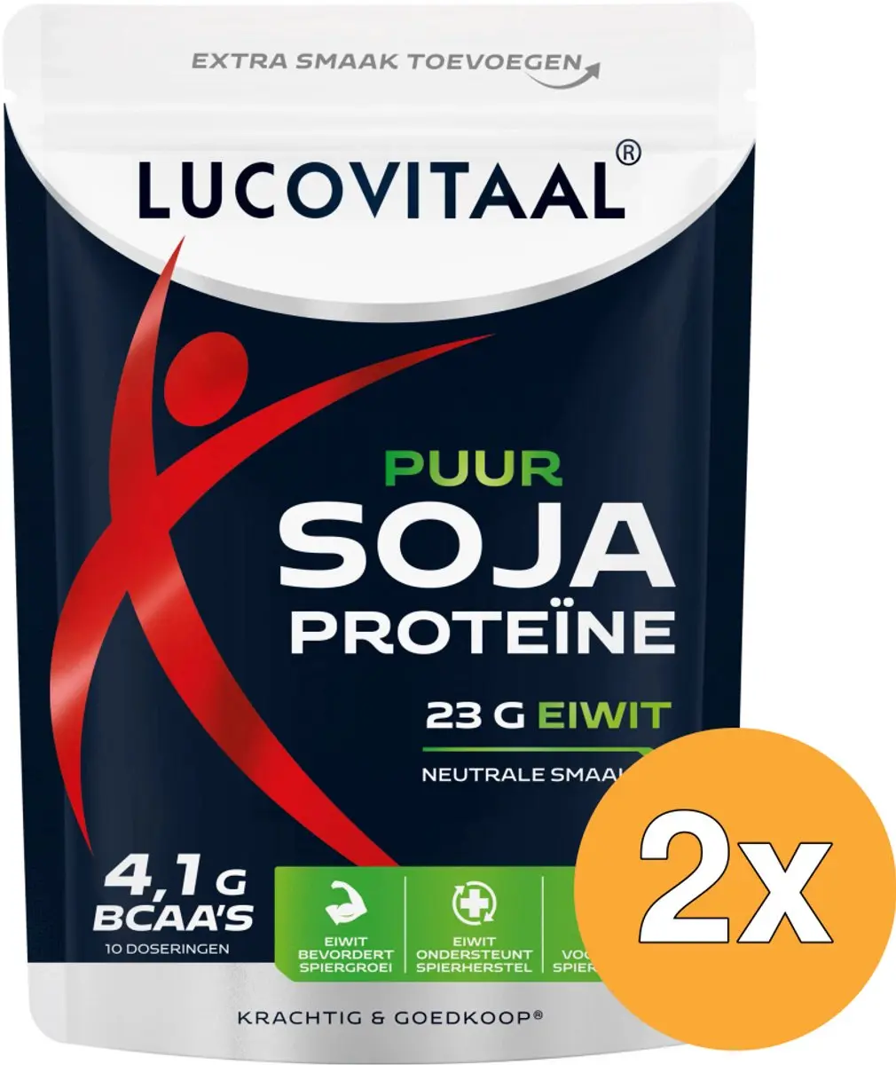 2x Lucovitaal Proteïne Soja poeder Puur (Vegan) (250 gr)