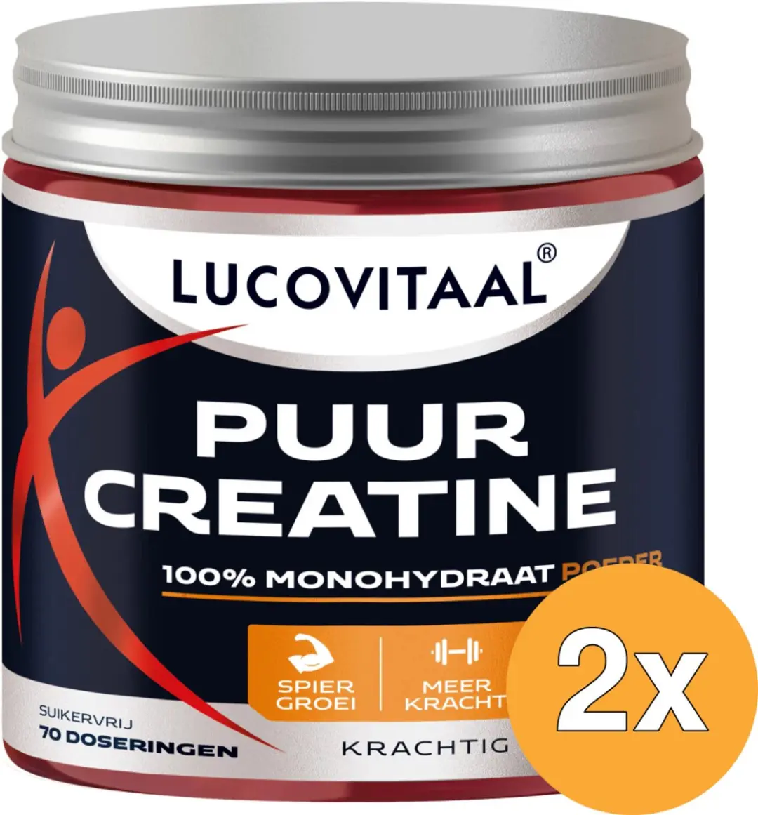 2x Lucovitaal Creatine poeder Puur Vegan (210 gr)