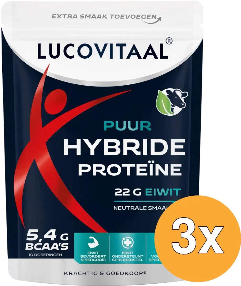 3x Lucovitaal Proteïne Hybride Puur (Vega) (250 gr)