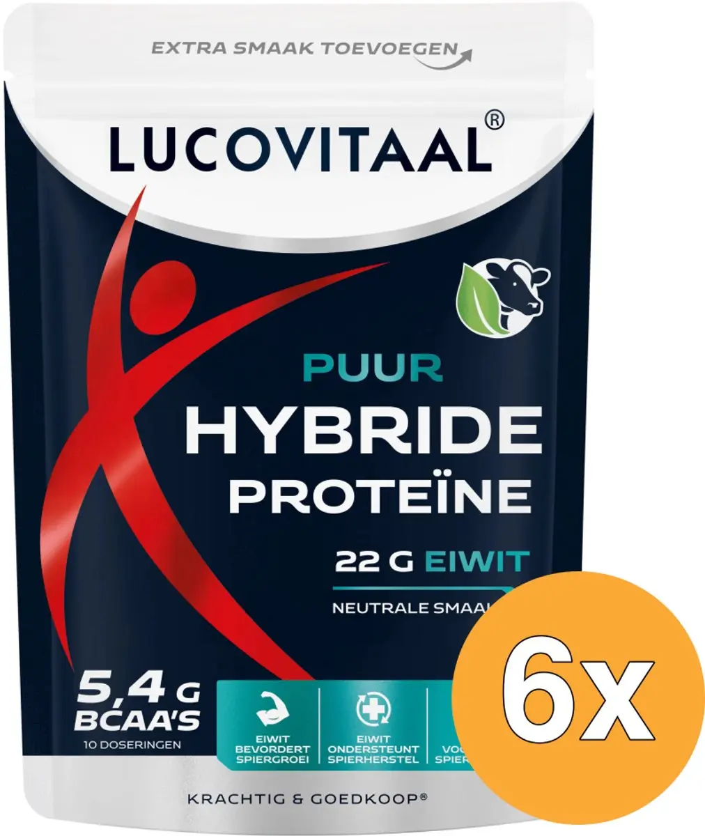 6x Lucovitaal Proteïne Hybride Puur (Vega) (250 gr)
