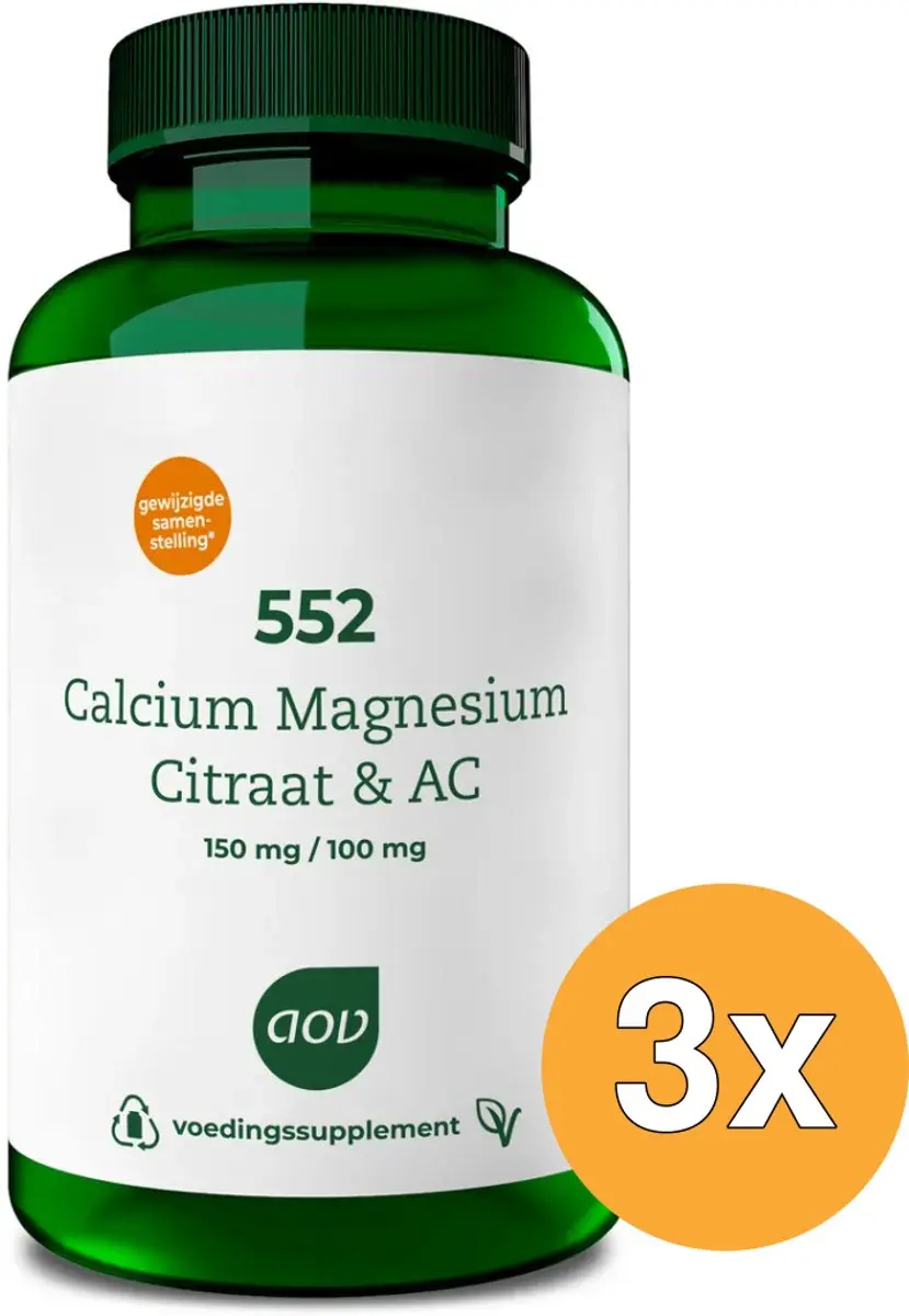 3x AOV 552 Calcium & magnesium AC (60 tabletten)