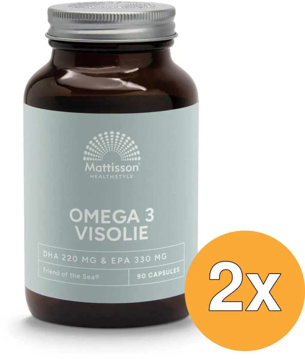 2x Mattisson Fos Omega 3 Visolie Epa 33% / Dha 22% 1000Mg (90 capsules)