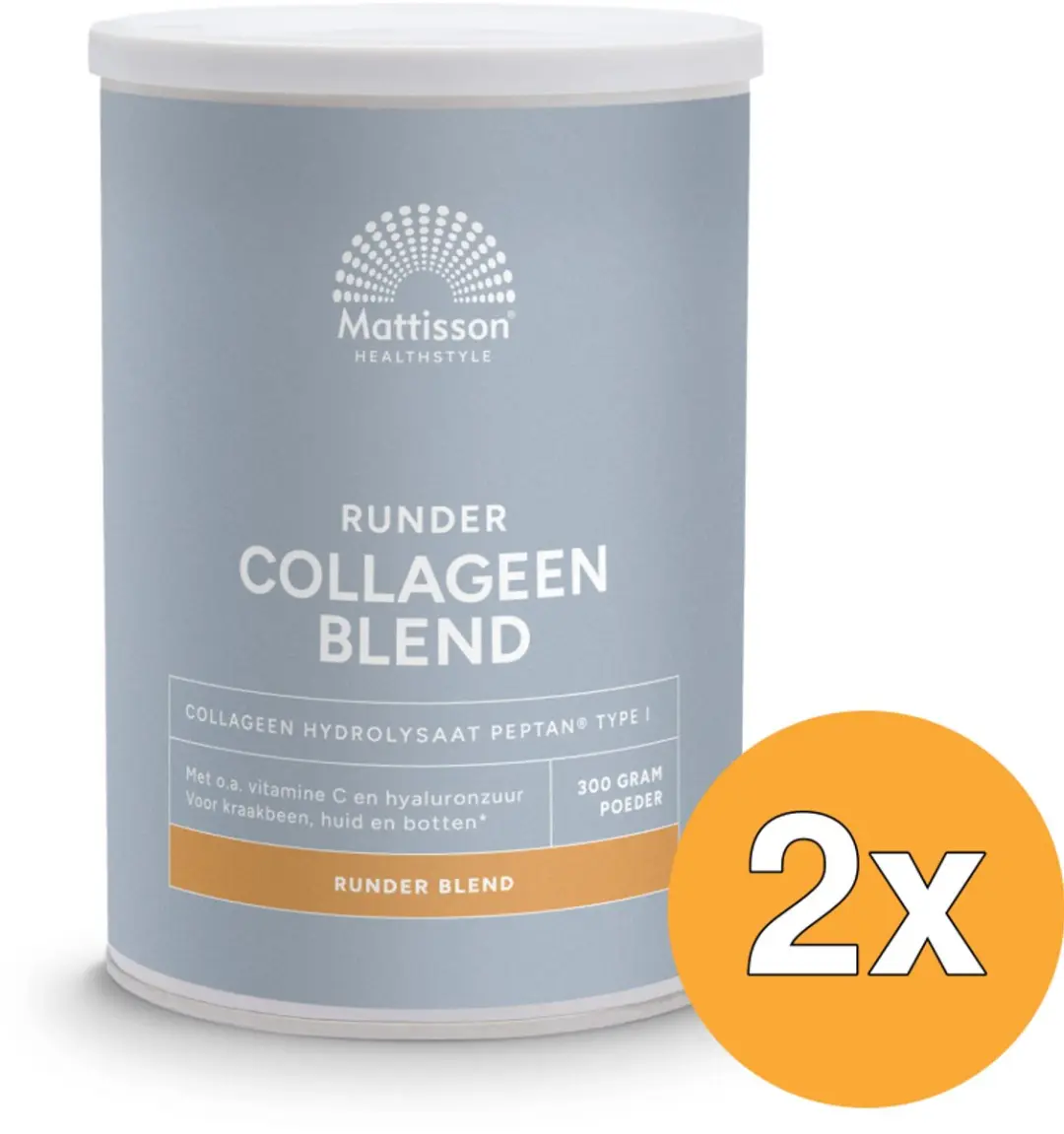 2x Mattisson Runder Collageen Poeder Blend Peptan (300 gr)
