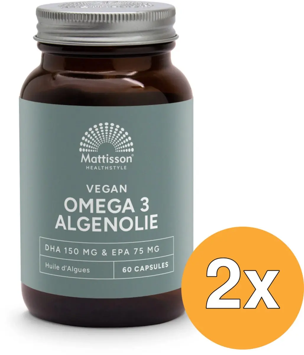 2x Mattisson Vegan Omega 3 Algenolie Dha 150Mg Epa 75Mg (60 vega capsules)