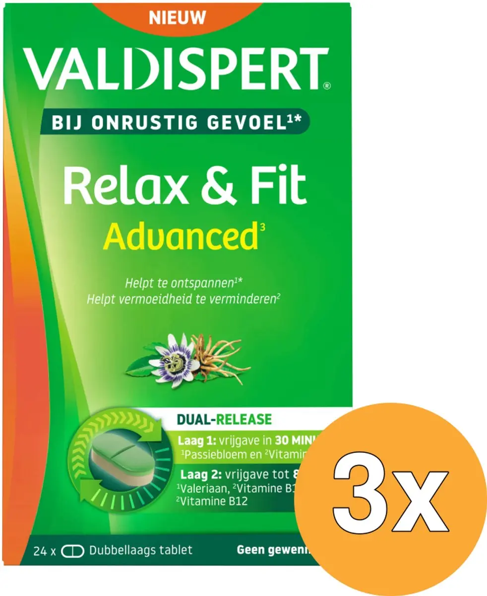 3x Valdispert Relax & Fit (24 tabletten)