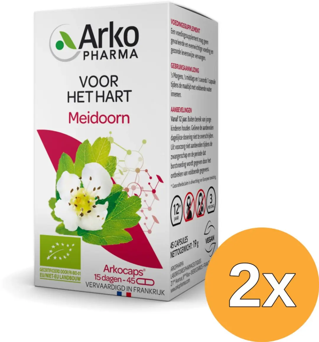 2x Arkocaps Meidoorn Bio (45 capsules)