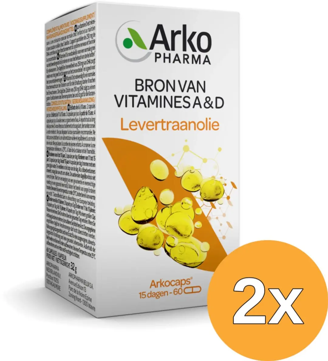 2x Arkocaps Levertraanolie (60 capsules)