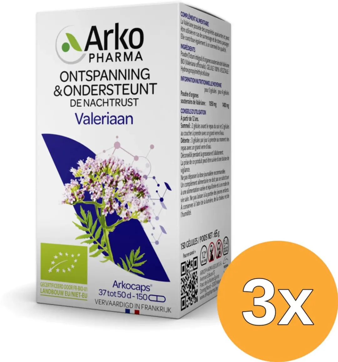3x Arkocaps Valeriaan Bio (150 capsules)