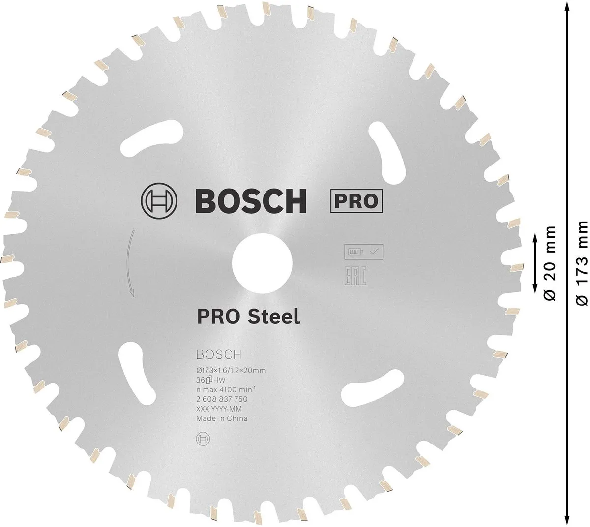Bosch Professional Steel Accuzaagblad 173x1,6x20mm