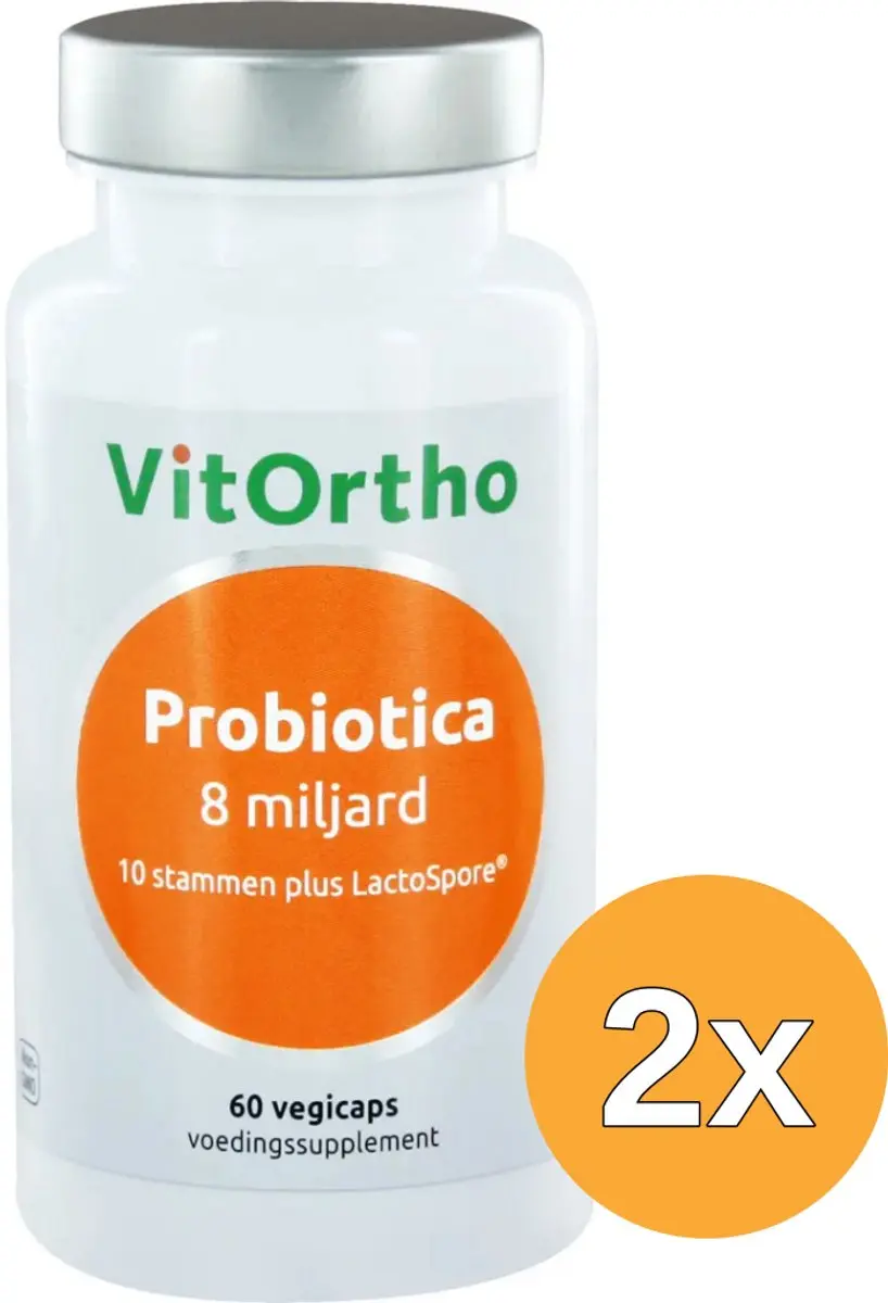 2x Vitortho Biotica 8 Miljard Probiotica (60 vega capsules)