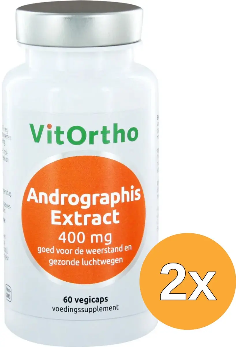 2x VitOrtho Andrographis extract 400 mg (60 vega capsules)