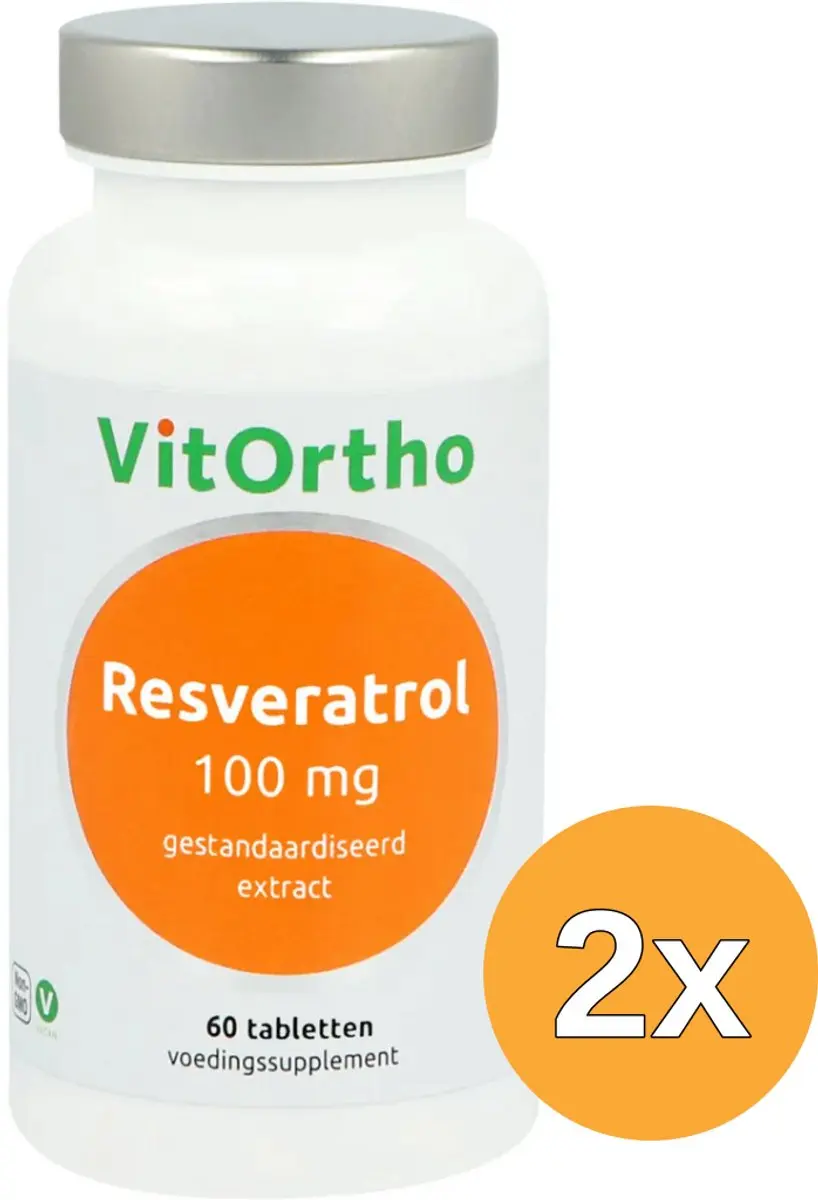 2x VitOrtho Resveratrol 100 mg (60 tabletten)