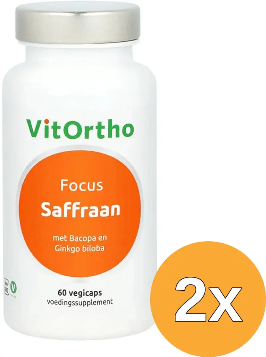 2x Vitortho Saffraan Focus (60 vega capsules)