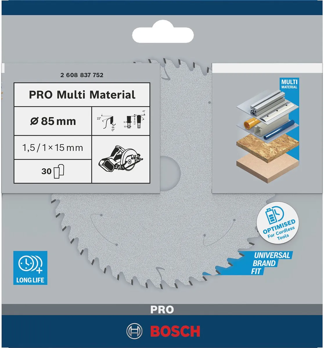 Bosch Professional Multi Material Accuzaagblad 85x1,5mm Metaal - 2608837752 - afbeelding 6 van 6