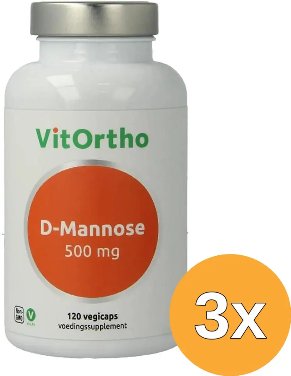 3x VitOrtho D Mannose 500mg (120 capsules)