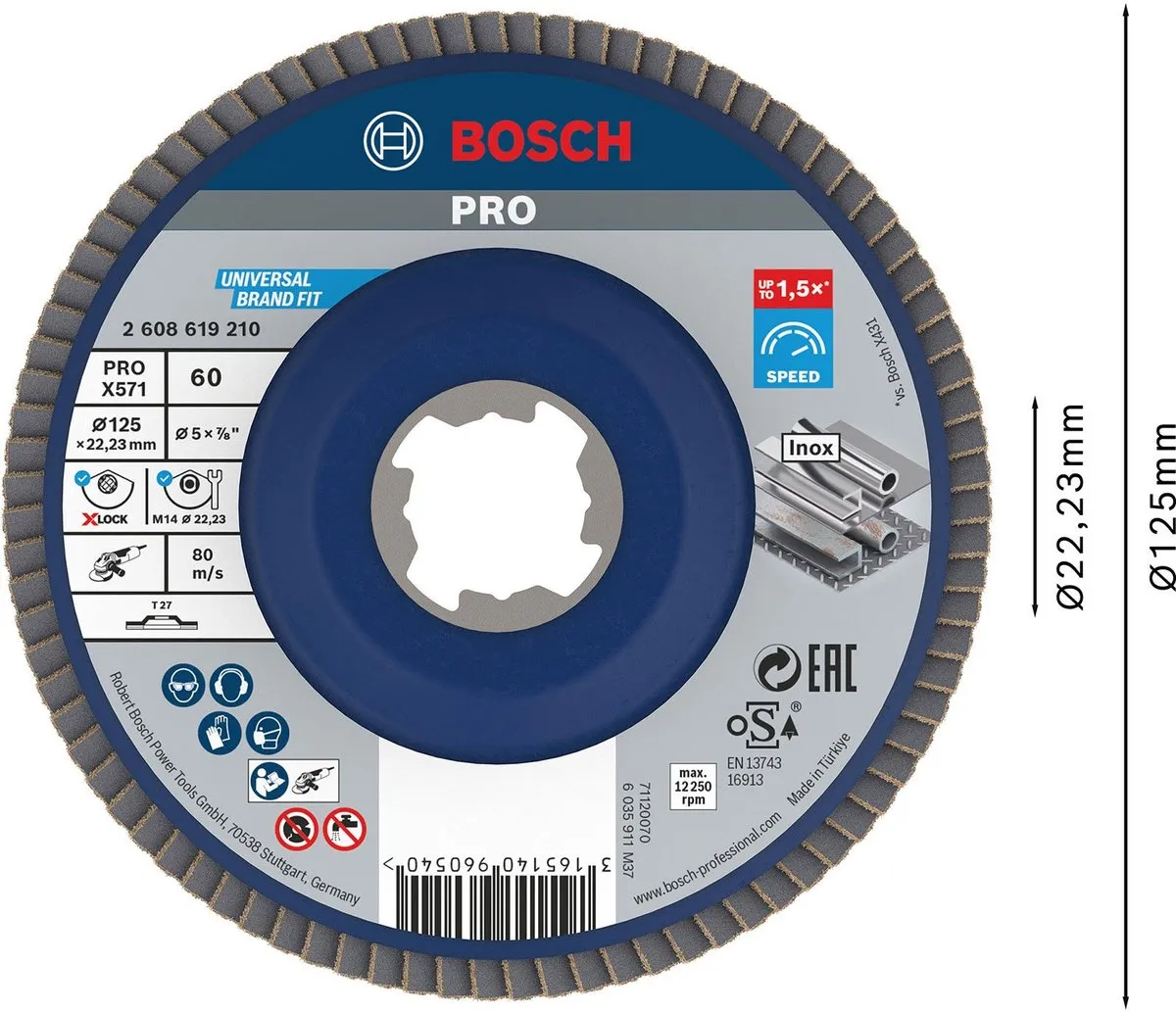 Bosch Professional Lamellenschijf Xlock 125mm - Metaal