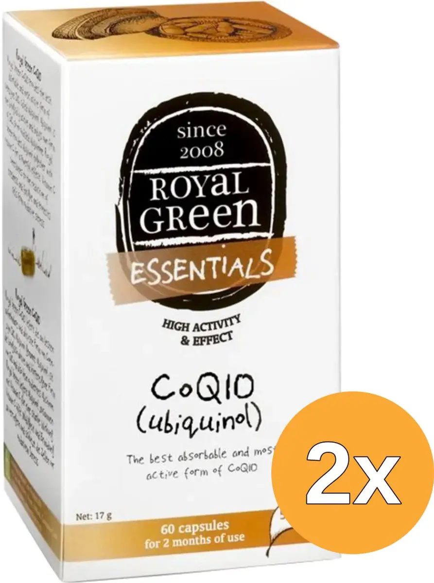 2x Royal Green Co Q10 ubiquinol bio (60 capsules)